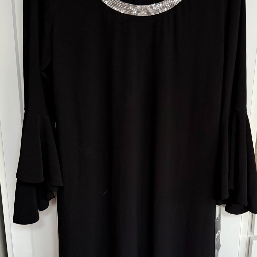 MSK Womens Dress Black Evening Sz.L NEW w/Tags SPARKLE ACCENT